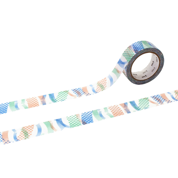 MT 1P Kamoi Retro Design Washi Tape - Swing — roll front