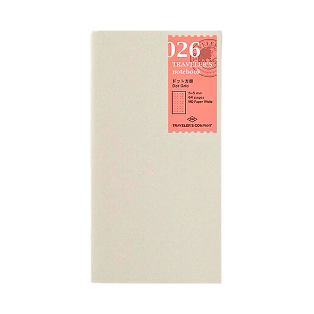 TRAVELER'S notebook Refill 026 (Regular Size) in Dot Grid — TRAVELER'S COMPANY notebook — quality writing journal with premium paper, at Cityluxe Singapore stationery store