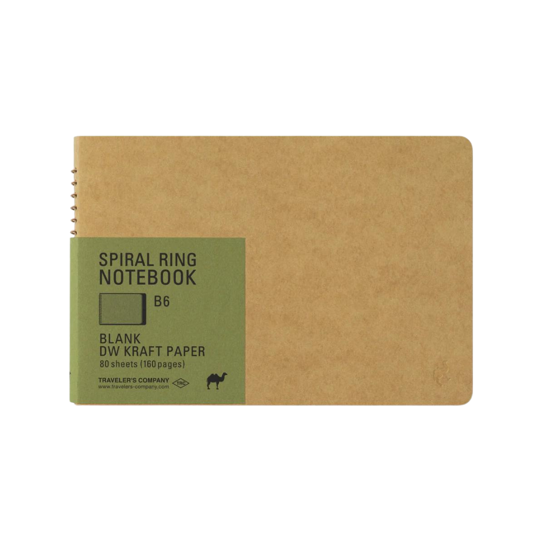 TRAVELER'S COMPANY Spiral Ring Notebook (B6) Blank DW Kraft Paper — front cover