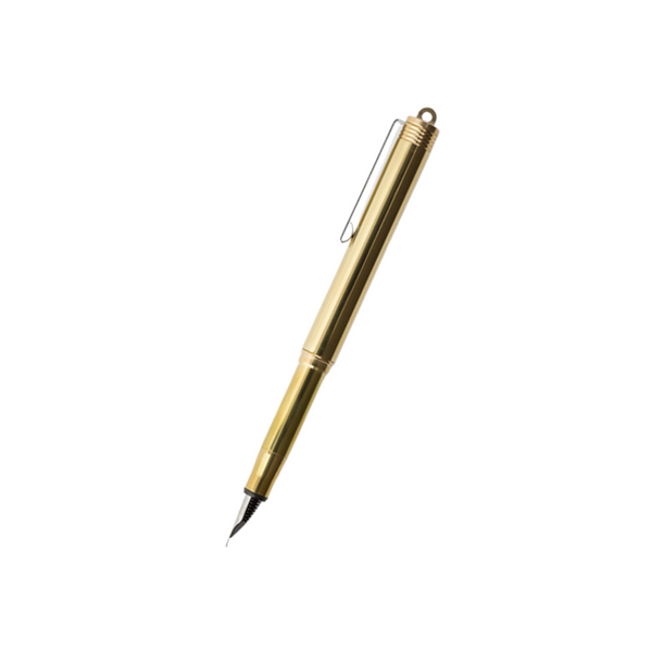TRAVELER'S COMPANY Brass Fountain Pen — TRAVELER'S COMPANY fountain pen — precision nib writing instrument, at Cityluxe Singapore stationery store