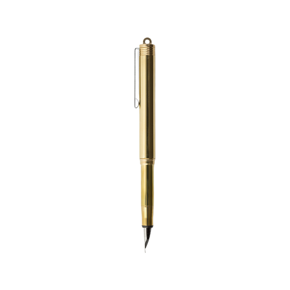 TRAVELER'S COMPANY Brass Fountain Pen — TRAVELER'S COMPANY fountain pen — precision nib writing instrument, at Cityluxe Singapore stationery store