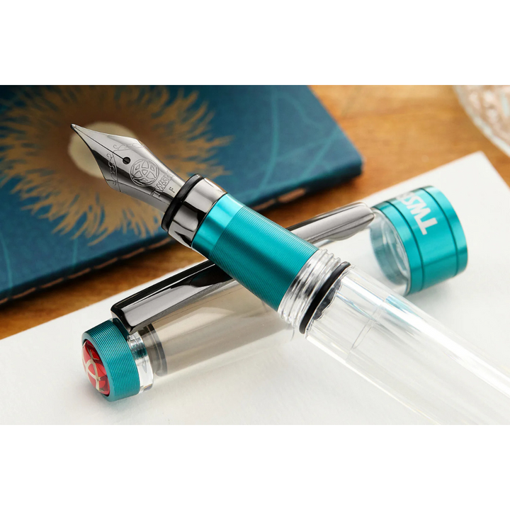TWSBI Diamond 580 AL R Fountain Pen in Caribbean with Onyx — TWSBI fountain pen — precision nib writing instrument, at Cityluxe Singapore stationery store
