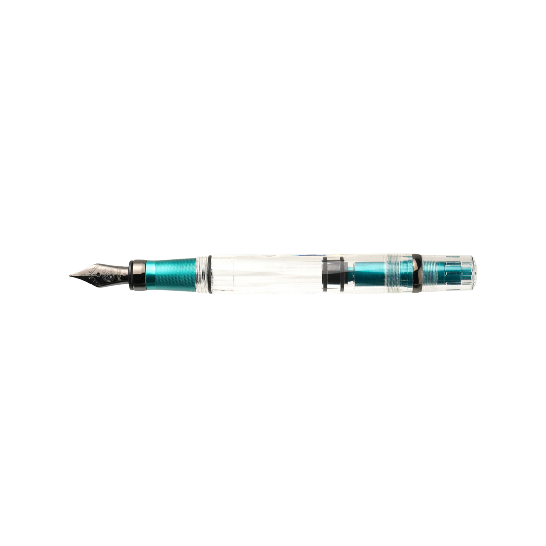 TWSBI Diamond 580 AL R Fountain Pen in Caribbean with Onyx — TWSBI fountain pen — precision nib writing instrument, at Cityluxe Singapore stationery store
