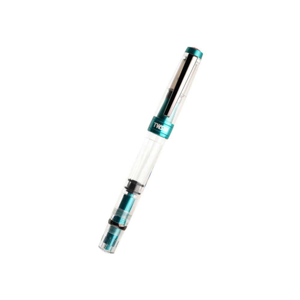 TWSBI Diamond 580 AL R Fountain Pen in Caribbean with Onyx — TWSBI fountain pen — precision nib writing instrument, at Cityluxe Singapore stationery store