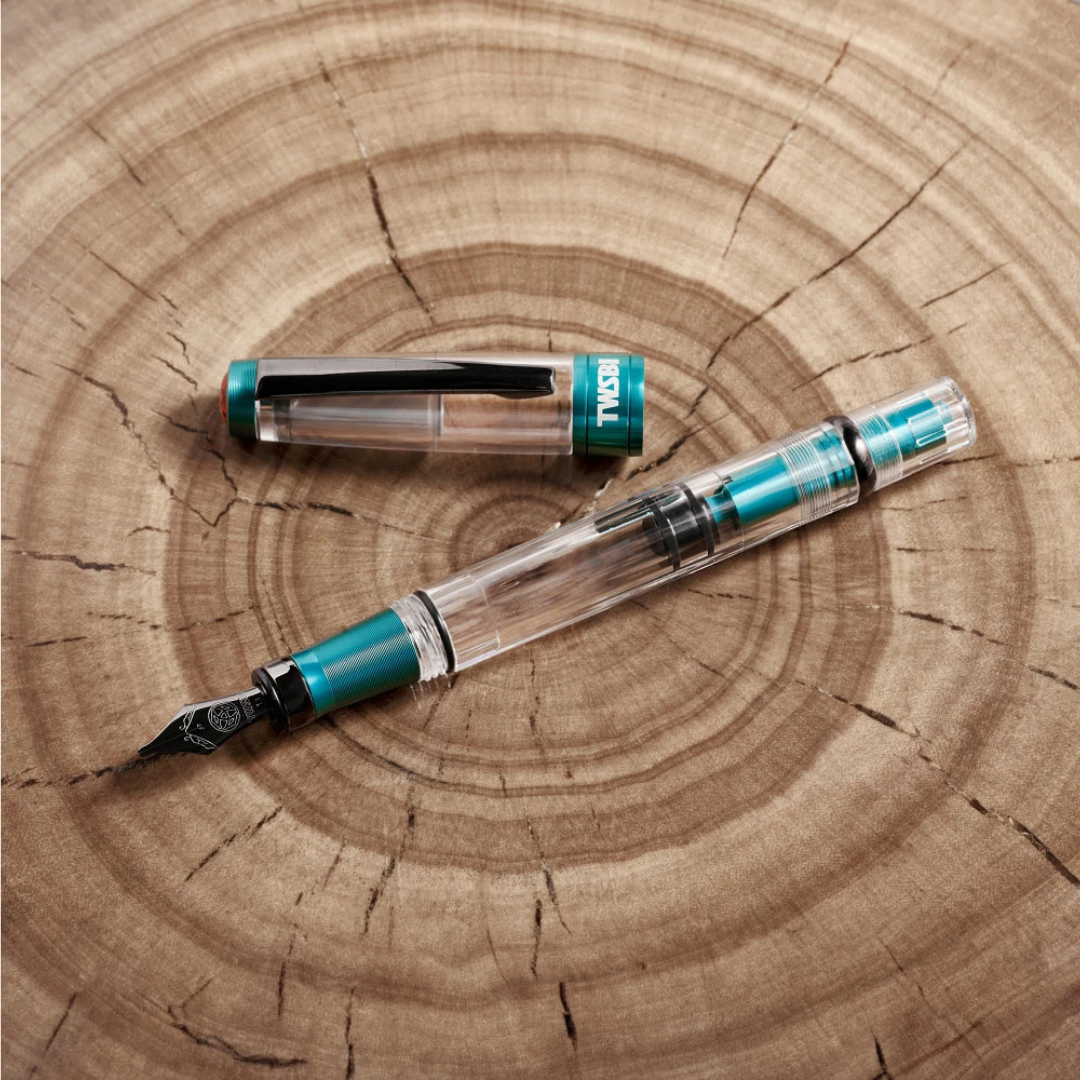 TWSBI Diamond 580 AL R Fountain Pen in Caribbean with Onyx — TWSBI fountain pen — precision nib writing instrument, at Cityluxe Singapore stationery store