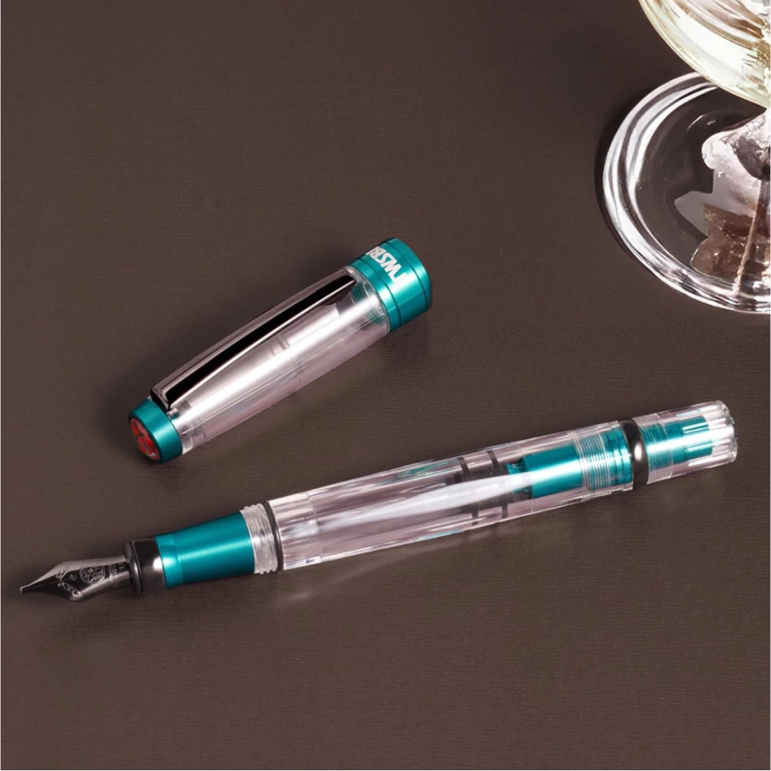 TWSBI Diamond 580 AL R Fountain Pen in Caribbean with Onyx — TWSBI fountain pen — precision nib writing instrument, at Cityluxe Singapore stationery store