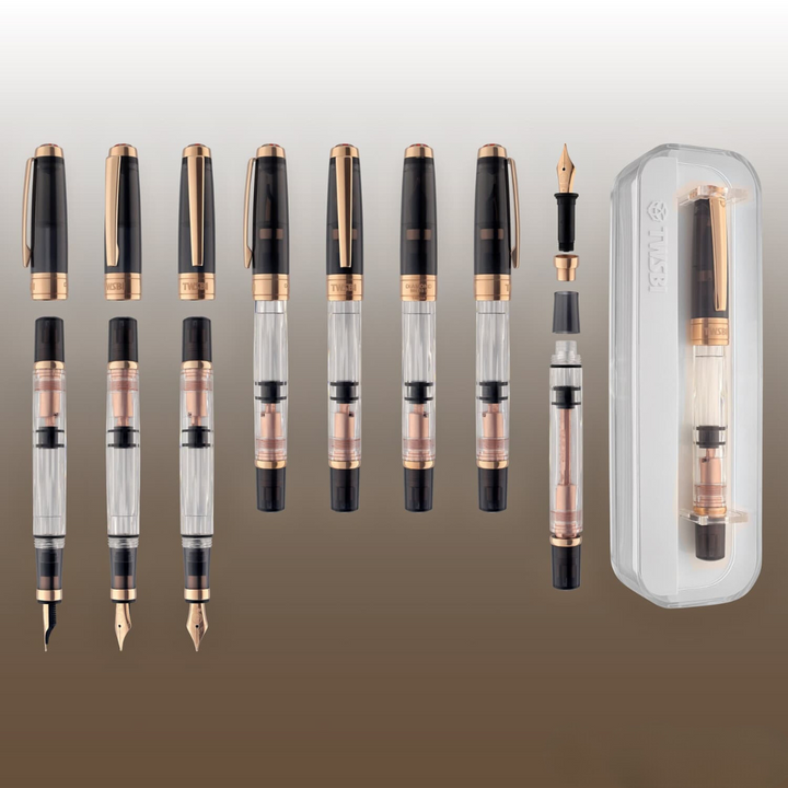 TWSBI Diamond 580 Fountain Pen Smoke RG II — TWSBI fountain pen — precision nib writing instrument, at Cityluxe Singapore stationery store
