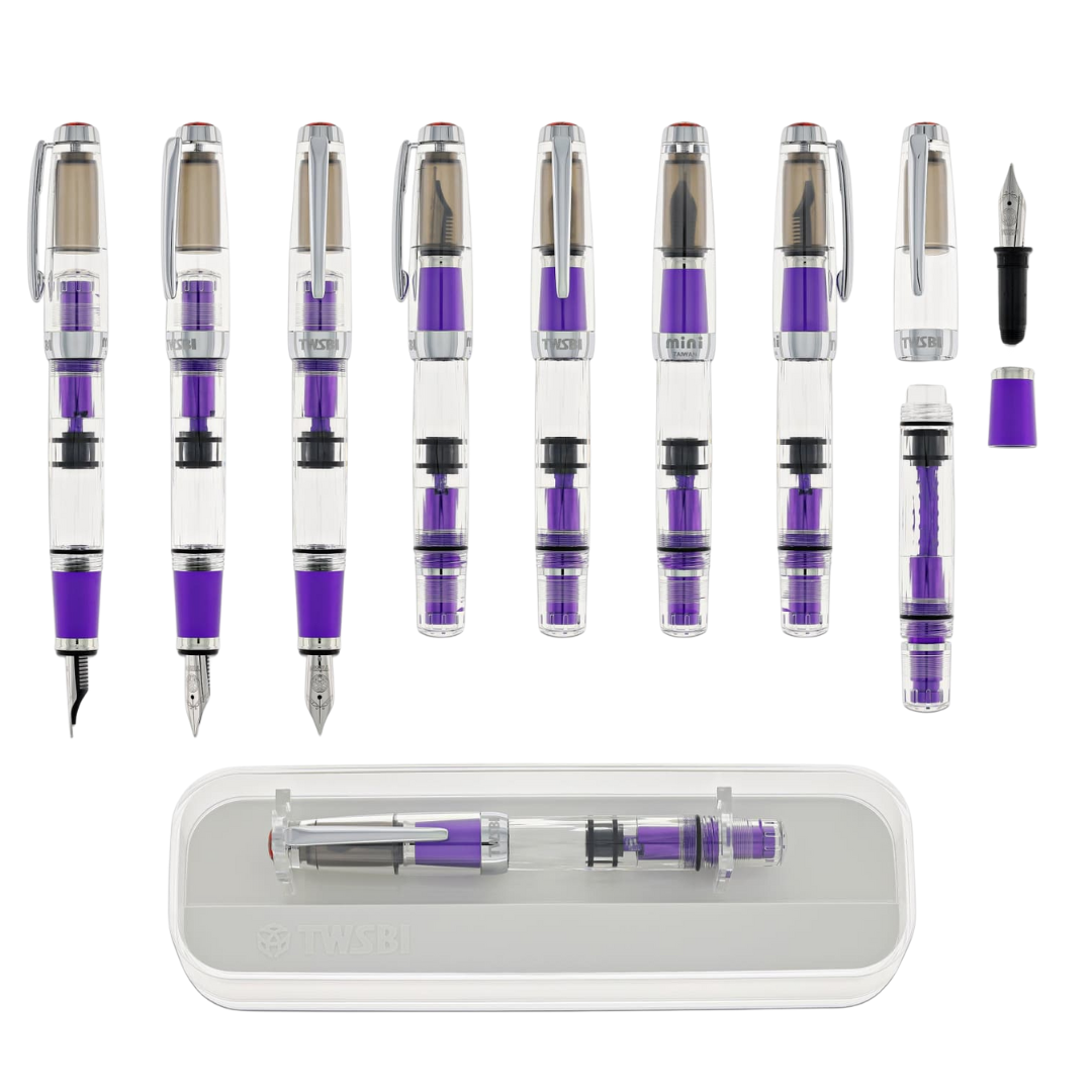 TWSBI Diamond Mini AL Fountain Pen - Grape — flat lay