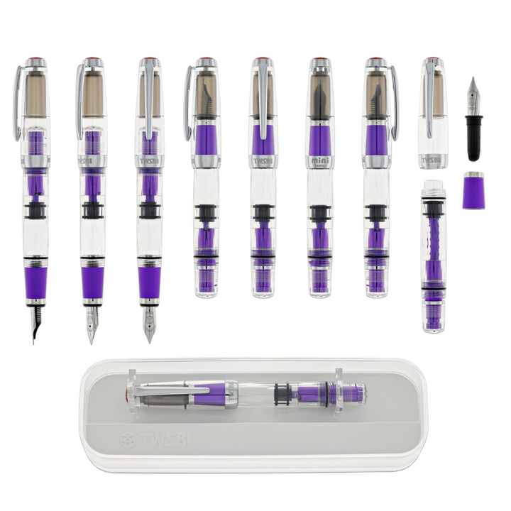 TWSBI Diamond Mini AL Fountain Pen - Grape — flat lay