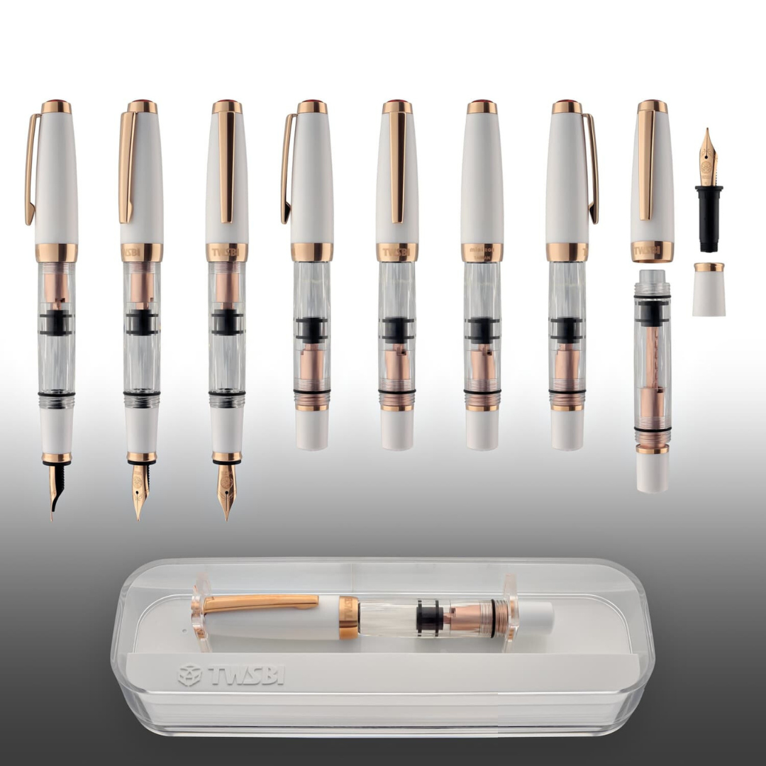 TWSBI Diamond Mini with Rose Gold Trim II Fountain Pen — TWSBI fountain pen — precision nib writing instrument, at Cityluxe Singapore stationery store