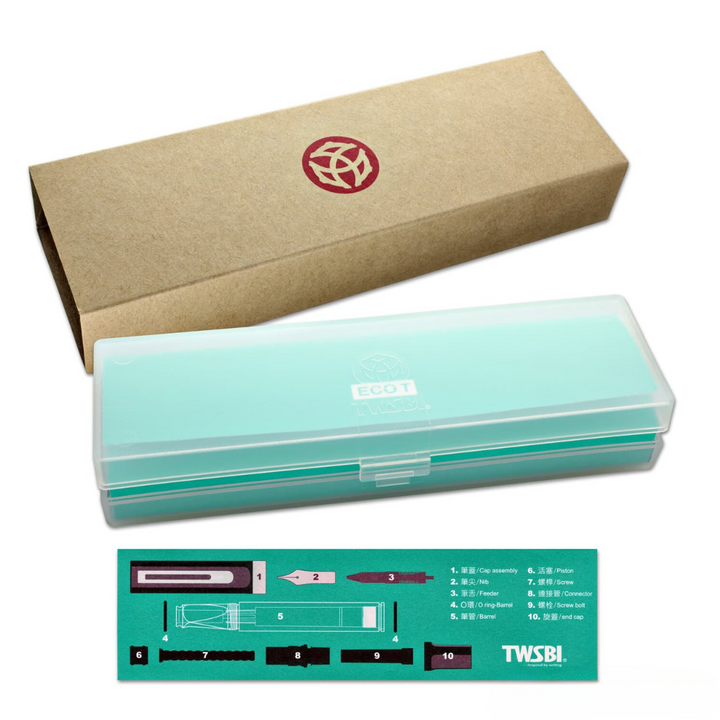 TWSBI ECO-T Fountain Pen Mint Blue — TWSBI fountain pen — precision nib writing instrument, at Cityluxe Singapore stationery store