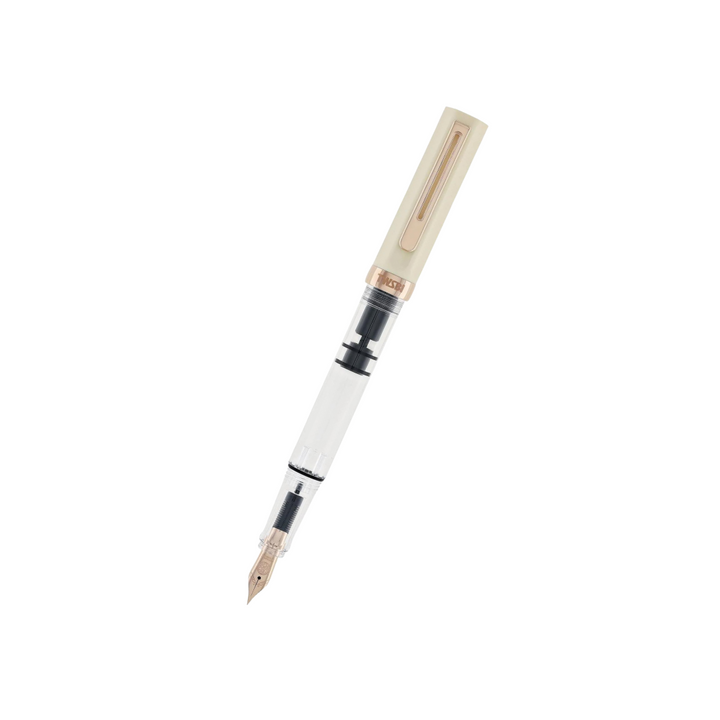 TWSBI ECO Fountain Pen in Creme with Rose Gold — TWSBI fountain pen — precision nib writing instrument, at Cityluxe Singapore stationery store