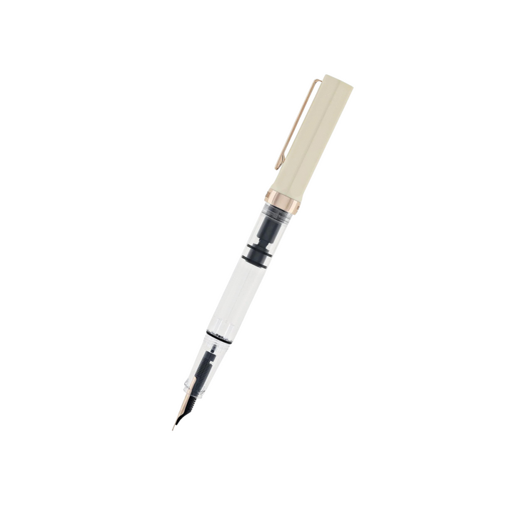 TWSBI ECO Fountain Pen in Creme with Rose Gold — TWSBI fountain pen — precision nib writing instrument, at Cityluxe Singapore stationery store