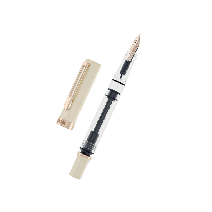 TWSBI ECO Fountain Pen in Creme with Rose Gold — TWSBI fountain pen — precision nib writing instrument, at Cityluxe Singapore stationery store