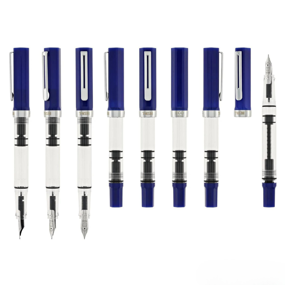 TWSBI ECO Fountain Pen - Dark Sapphire — flat lay