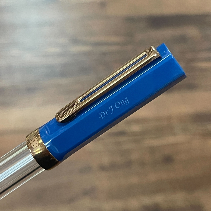 TWSBI ECO Fountain Pen - Indigo Blue with Bronze Trim — flat lay
