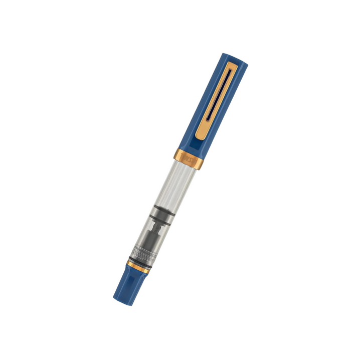 TWSBI ECO Fountain Pen - Indigo Blue with Bronze Trim — writing at an angle