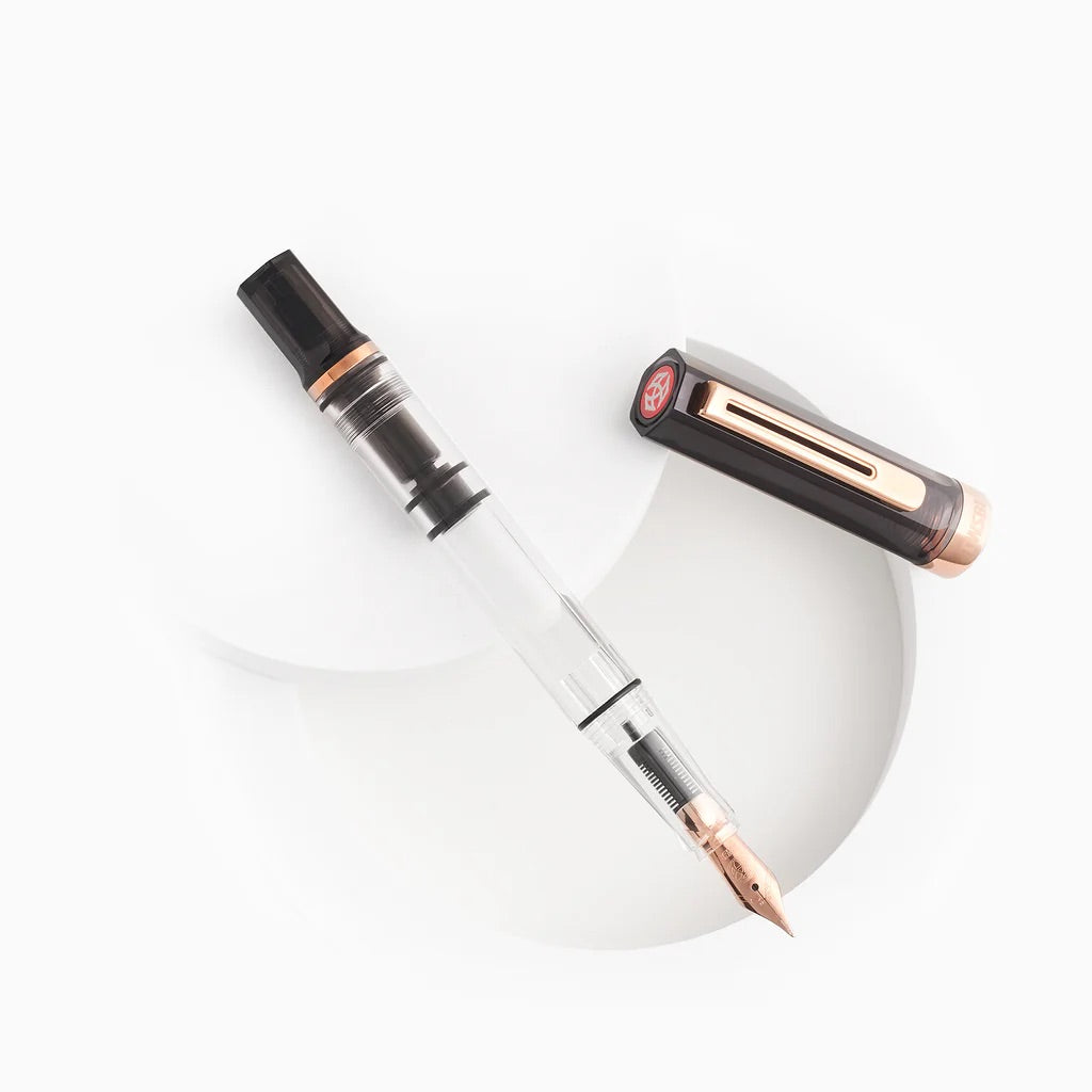 TWSBI ECO Fountain Pen in Smoke with Rose Gold Trim — TWSBI fountain pen — precision nib writing instrument, at Cityluxe Singapore stationery store
