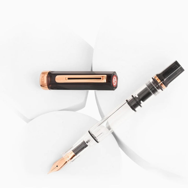 TWSBI ECO Fountain Pen in Smoke with Rose Gold Trim — TWSBI fountain pen — precision nib writing instrument, at Cityluxe Singapore stationery store