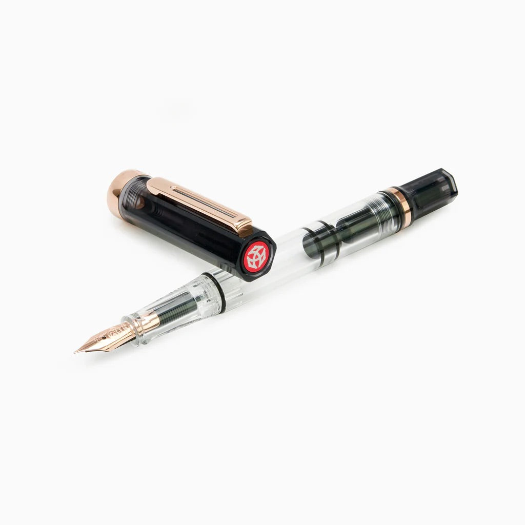 TWSBI ECO Fountain Pen in Smoke with Rose Gold Trim — TWSBI fountain pen — precision nib writing instrument, at Cityluxe Singapore stationery store
