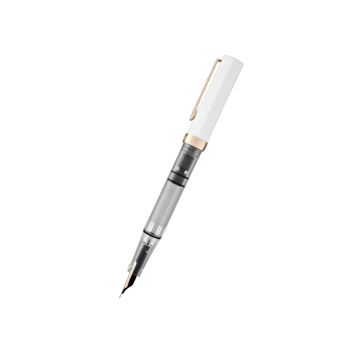 TWSBI ECO Fountain Pen in White with Rose Gold Trim — TWSBI fountain pen — precision nib writing instrument, at Cityluxe Singapore stationery store