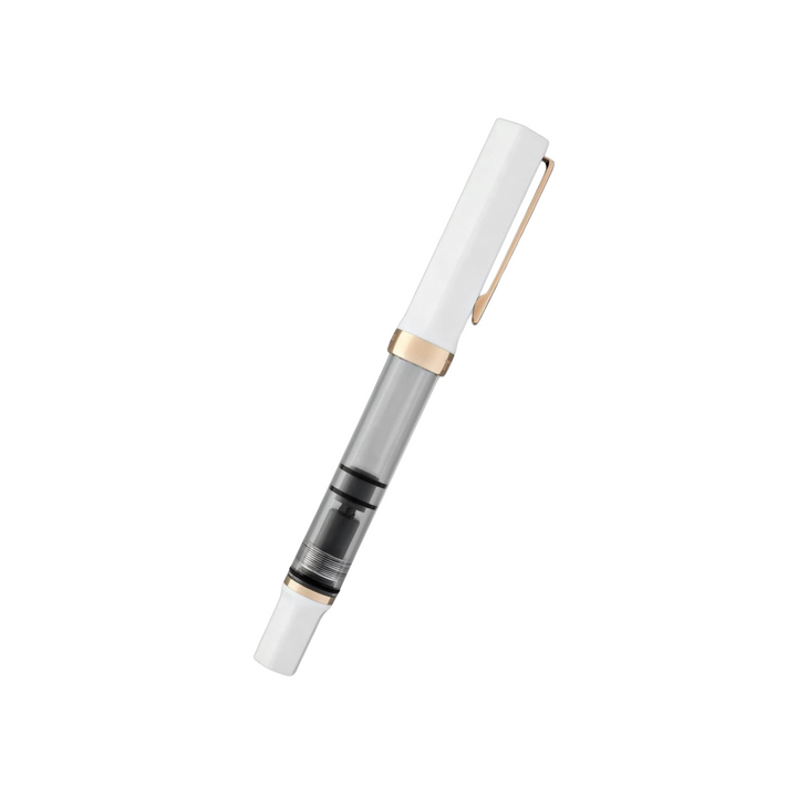 TWSBI ECO Fountain Pen in White with Rose Gold Trim — TWSBI fountain pen — precision nib writing instrument, at Cityluxe Singapore stationery store