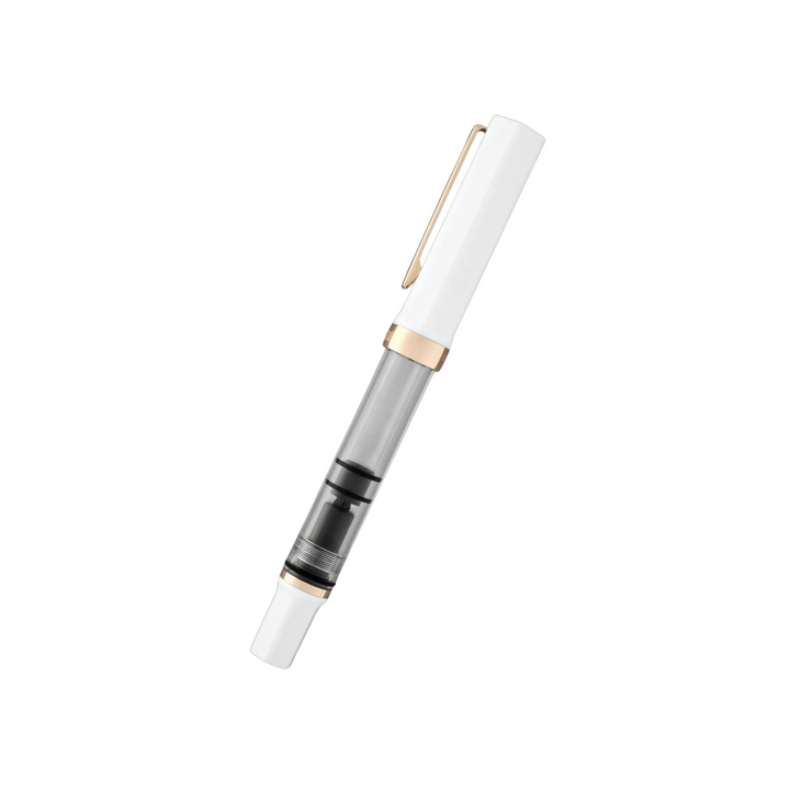 TWSBI ECO Fountain Pen in White with Rose Gold Trim — TWSBI fountain pen — precision nib writing instrument, at Cityluxe Singapore stationery store