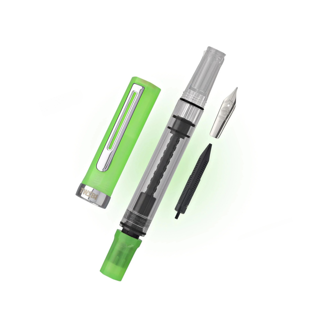 TWSBI ECO Fountain Pen Glow Green — TWSBI fountain pen — precision nib writing instrument, at Cityluxe Singapore stationery store