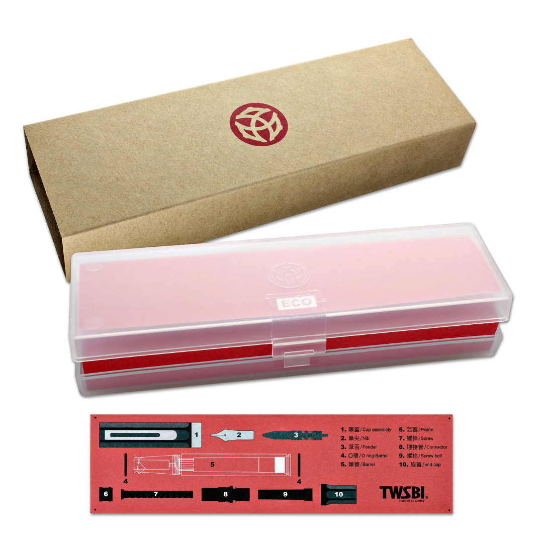 TWSBI ECO Fountain Pen Persian Green — flat lay