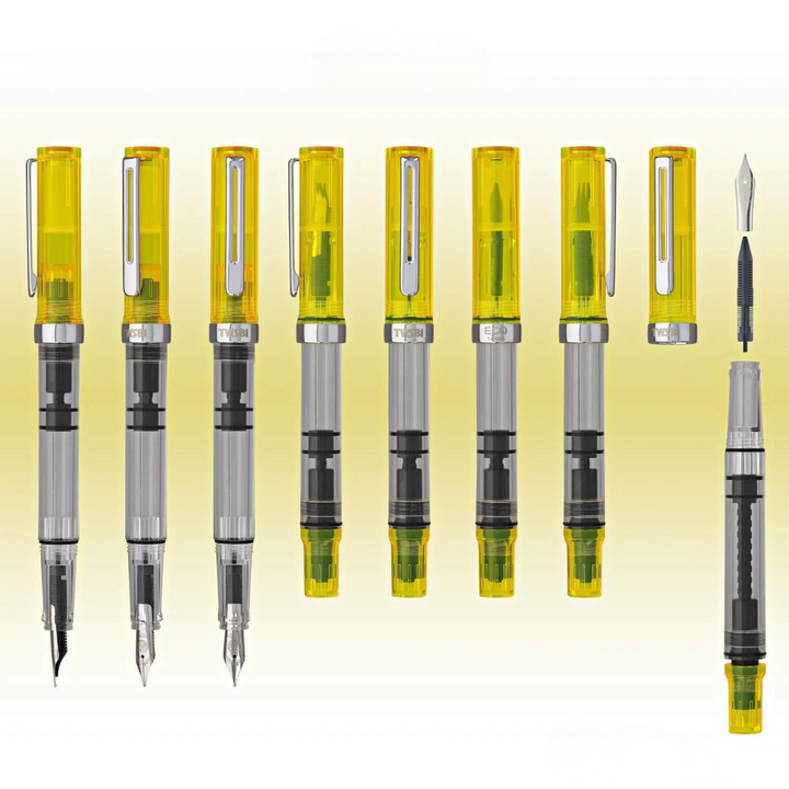 TWSBI ECO Fountain Pen Transparent Yellow — TWSBI fountain pen — precision nib writing instrument, at Cityluxe Singapore stationery store