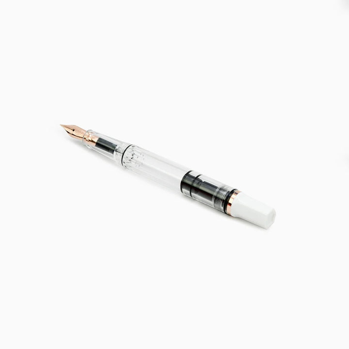TWSBI ECO Fountain Pen in White with Rose Gold Trim — TWSBI fountain pen — precision nib writing instrument, at Cityluxe Singapore stationery store