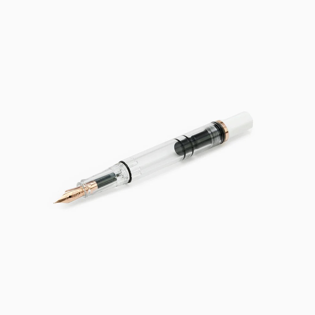 TWSBI ECO Fountain Pen in White with Rose Gold Trim — TWSBI fountain pen — precision nib writing instrument, at Cityluxe Singapore stationery store