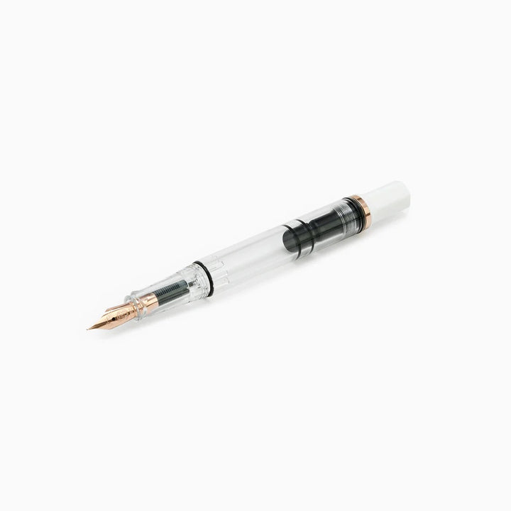 TWSBI ECO Fountain Pen in White with Rose Gold Trim — TWSBI fountain pen — precision nib writing instrument, at Cityluxe Singapore stationery store