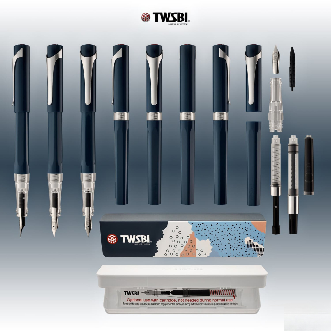 TWSBI SWIPE Fountain Pen Prussian Blue — TWSBI fountain pen — precision nib writing instrument, at Cityluxe Singapore stationery store