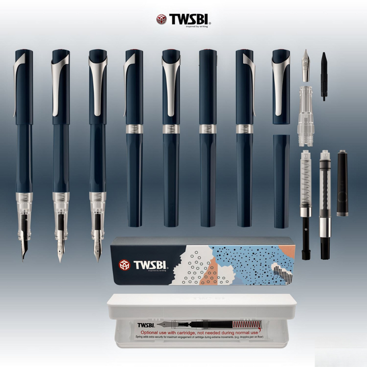 TWSBI SWIPE Fountain Pen Prussian Blue — TWSBI fountain pen — precision nib writing instrument, at Cityluxe Singapore stationery store