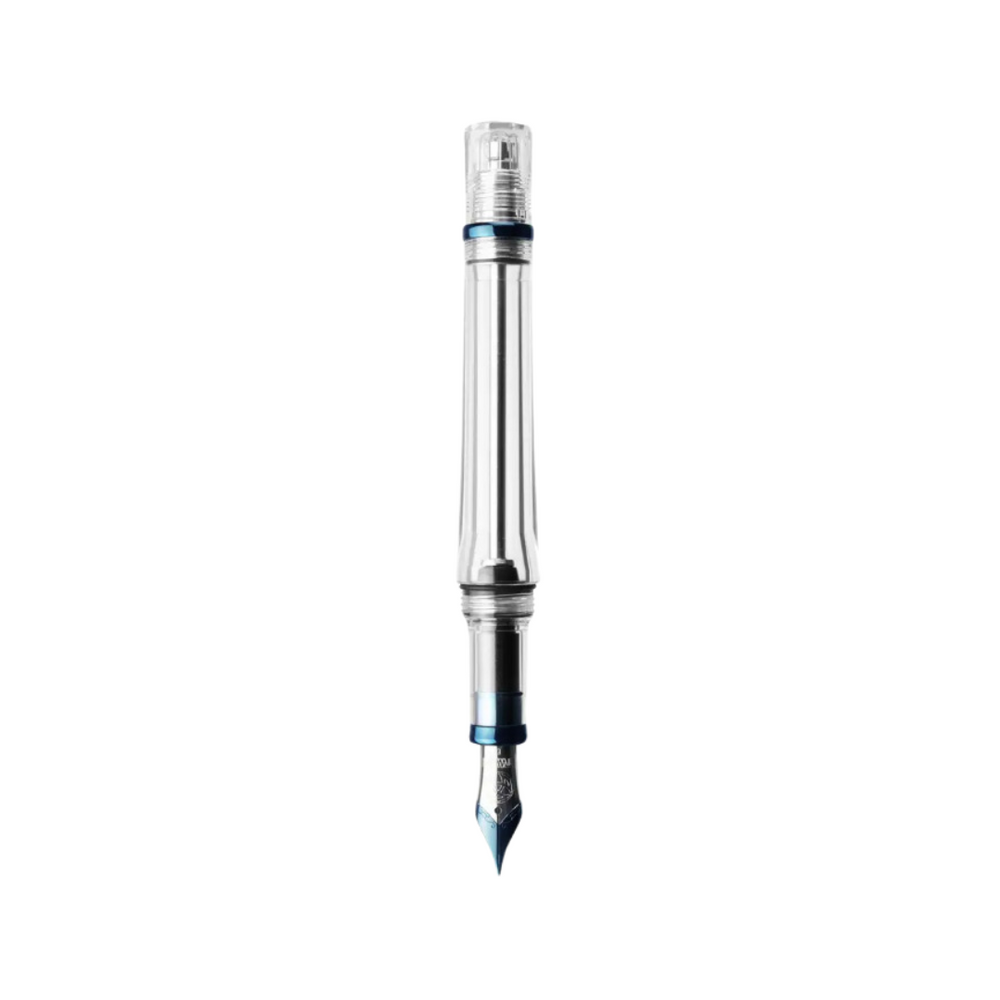 TWSBI VAC 700R Fountain Pen - Kyanite — uncapped with cap posted