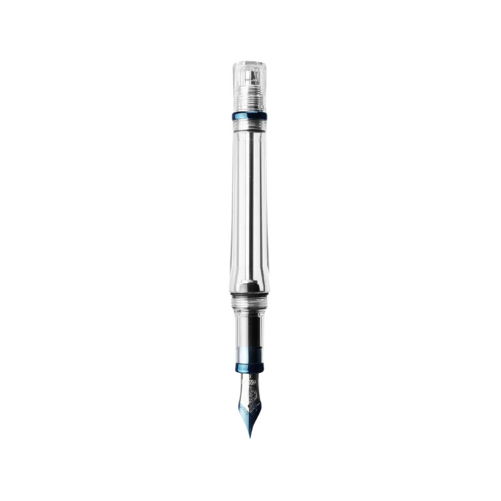 TWSBI VAC 700R Fountain Pen - Kyanite — uncapped with cap posted