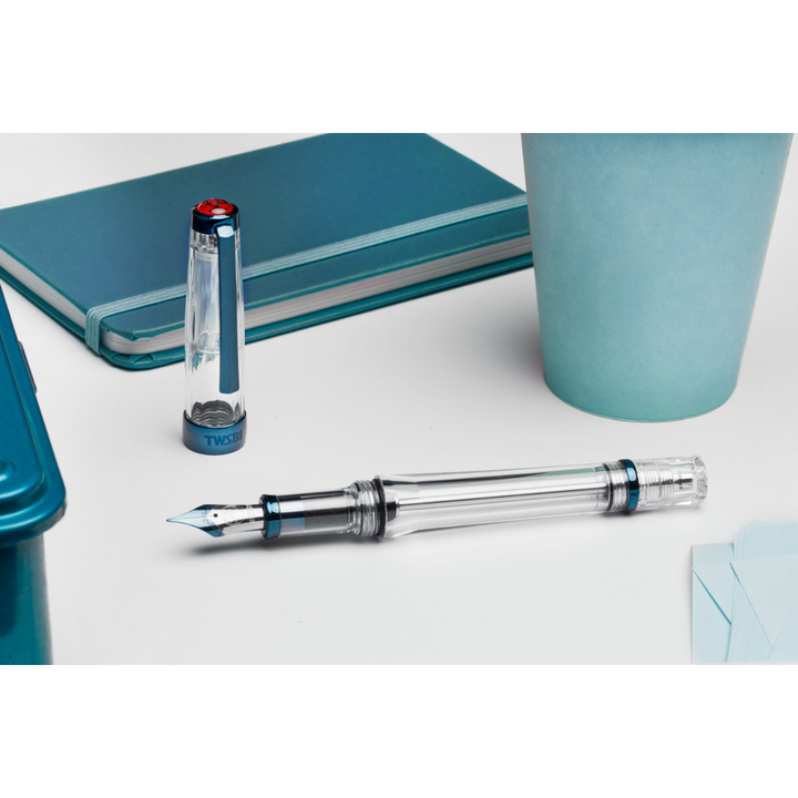 TWSBI VAC 700R Fountain Pen - Kyanite — writing at an angle
