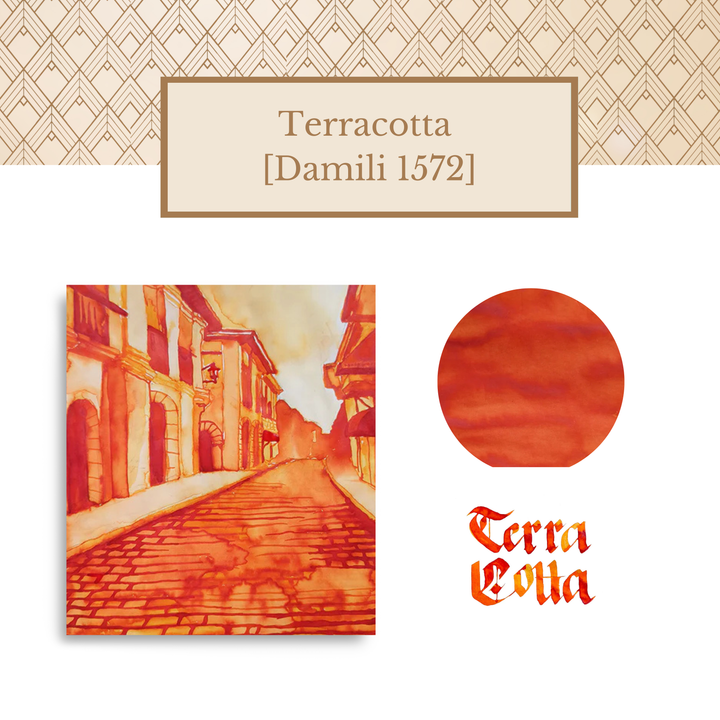 Vinta Inks 30ml Ink Bottle Terracotta (Damili 1572) — Vinta Inks fountain pen ink — premium bottled ink for writing, at Cityluxe Singapore