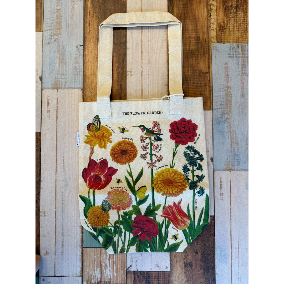 Cavallini Tote Bag Flower Garden — Cavallini carrying pouch — stationery storage and organisation, at Cityluxe Singapore