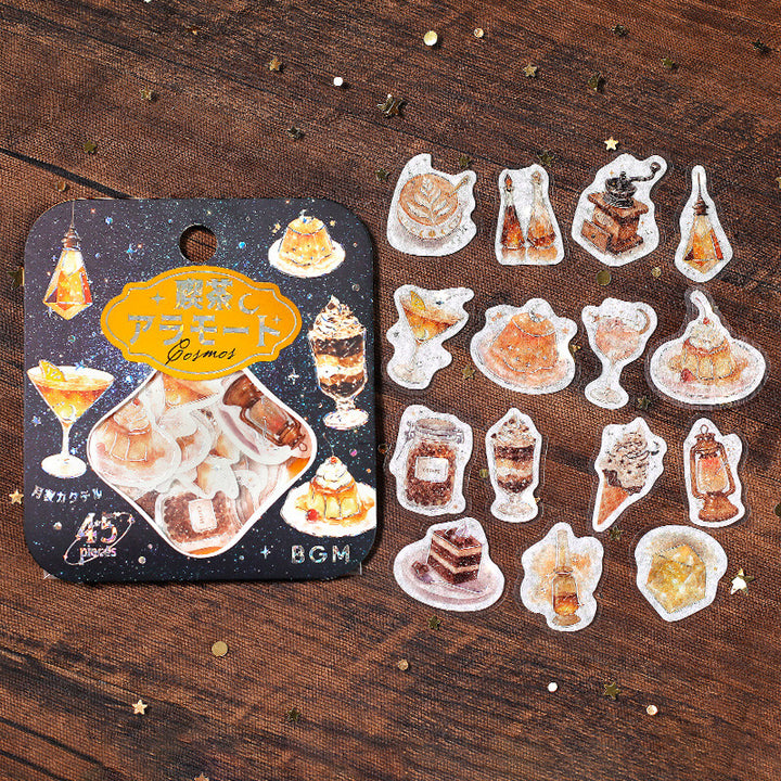 BGM Foil Stamping Flake Seal: Cafe Alamode a Space - The Starry Glow of Dusk — angle view