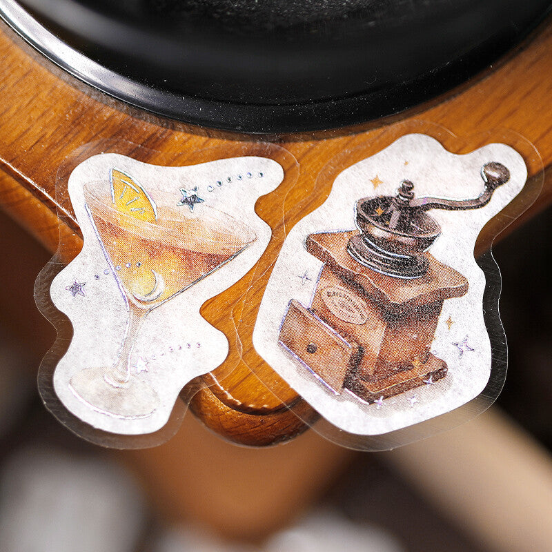 BGM Foil Stamping Flake Seal: Cafe Alamode a Space - The Starry Glow of Dusk — with packaging