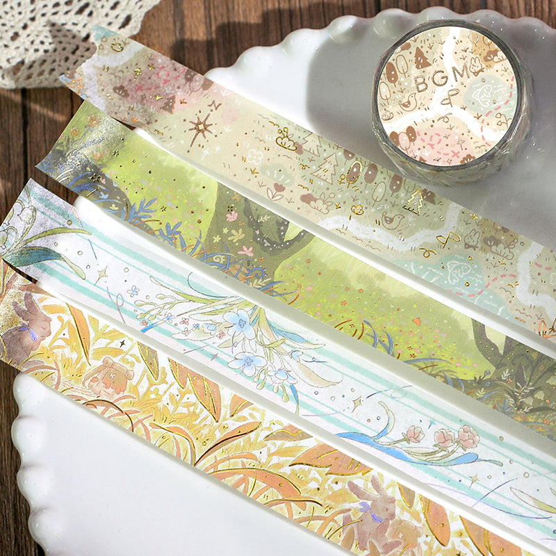 BGM Foil Stamping Masking Tape: Mysterious Journey - To the Forest — roll side
