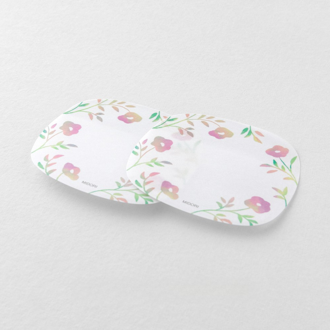Midori Sticky Notes - Transparency Flower Pink — in use