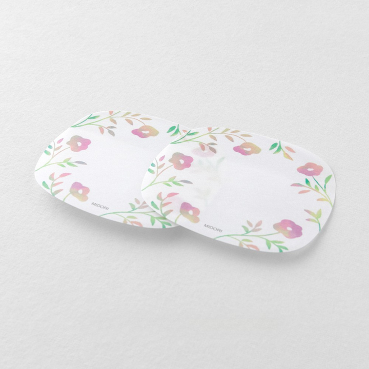 Midori Sticky Notes - Transparency Flower Pink — in use