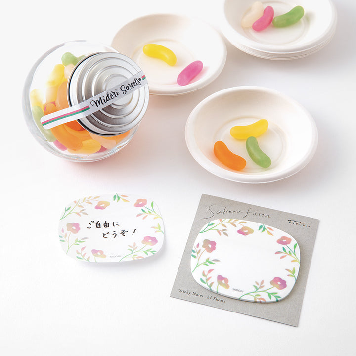 Midori Sticky Notes - Transparency Flower Pink — angle view