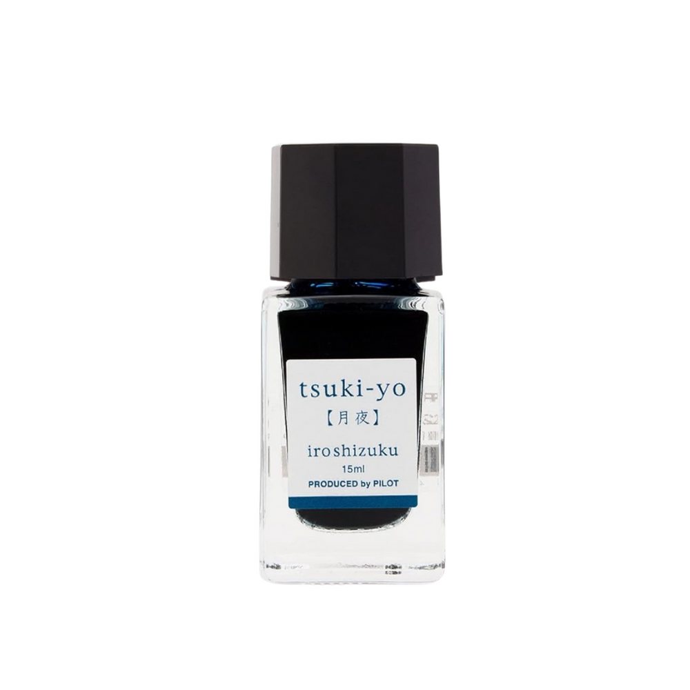 Pilot Iroshizuku 15ml Ink Bottle - Tsu-kiyo (Moonlit Night) — bottle at angle