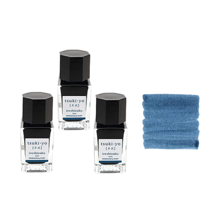 Pilot Iroshizuku 15ml Ink Bottle - Tsu-kiyo (Moonlit Night) — colour swatch on paper