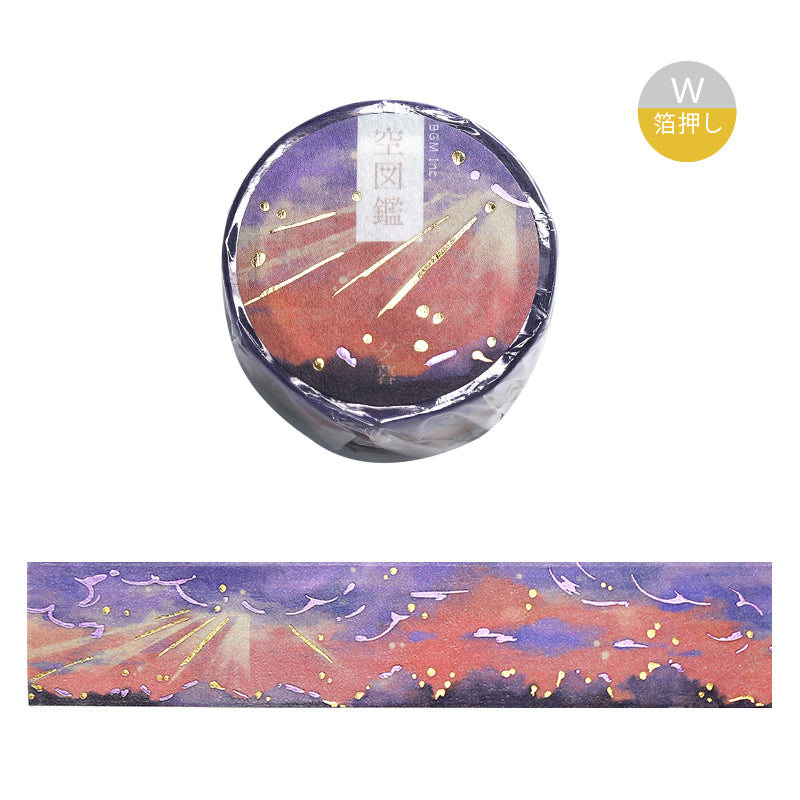 BGM Foil Stamping Masking Tape: Sky Encyclopedia - Twilight — roll front