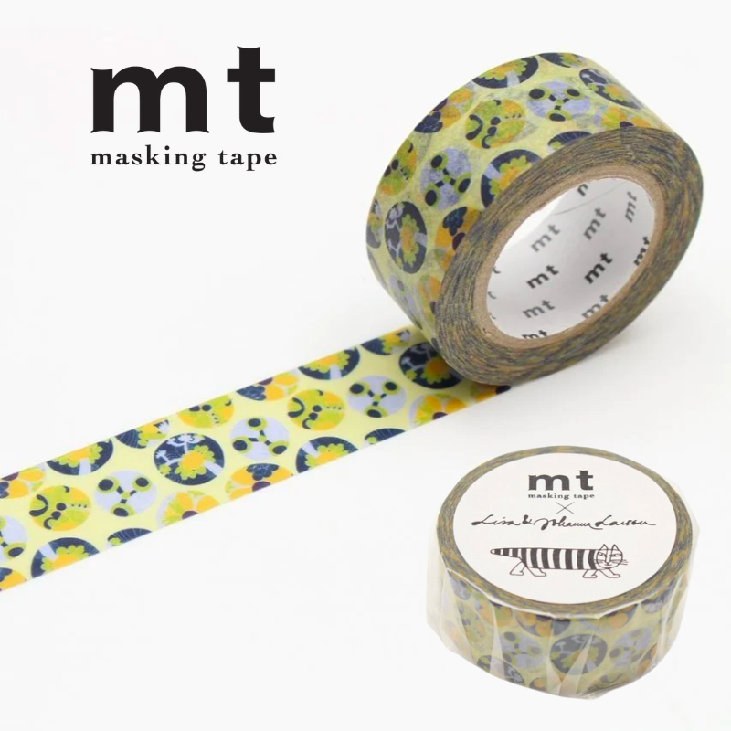MT x Lisa Larson Washi Tape in Succulent — MT Tape washi tape — decorative Japanese paper tape for journaling and craft, at Cityluxe Singapore